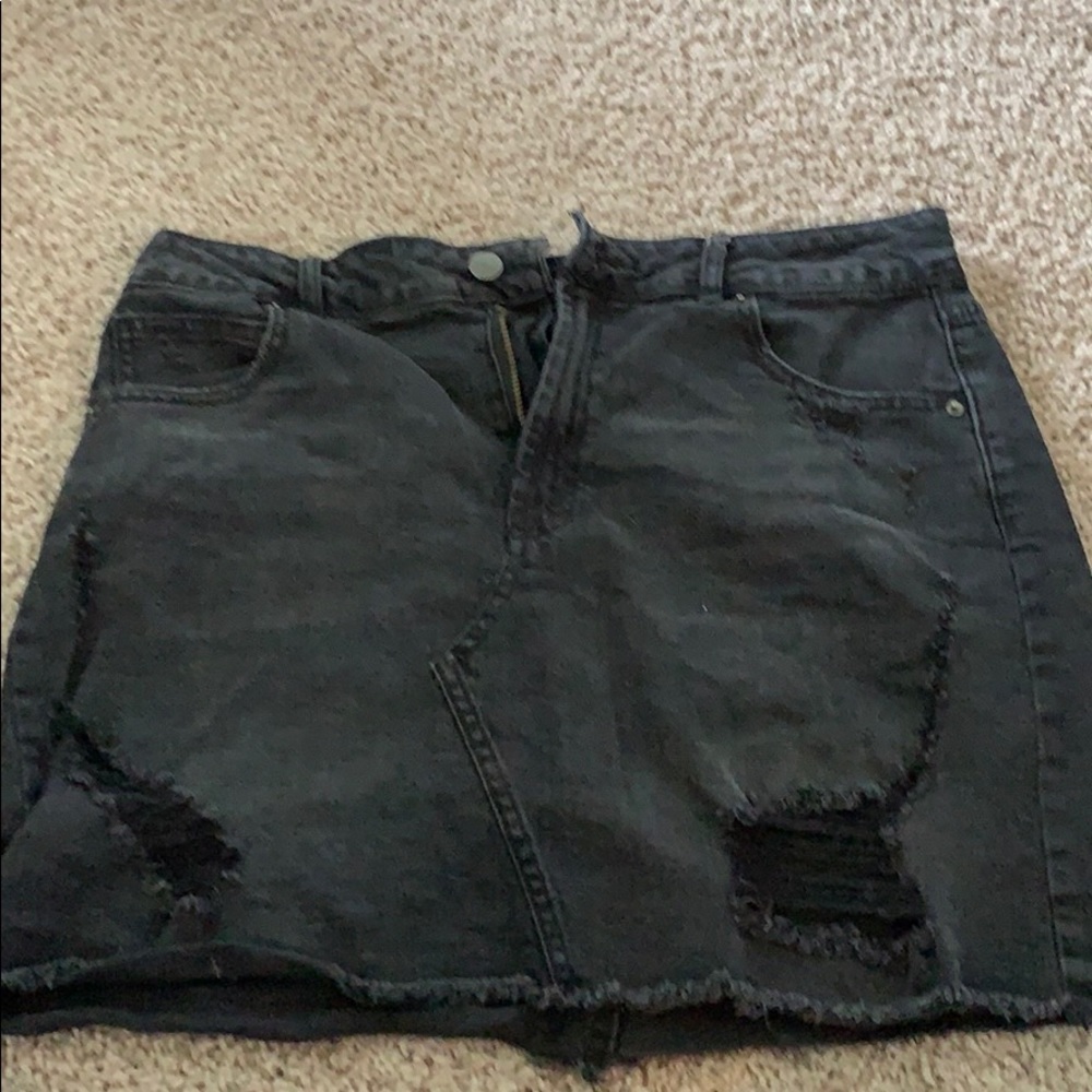 Black Denim Skirt